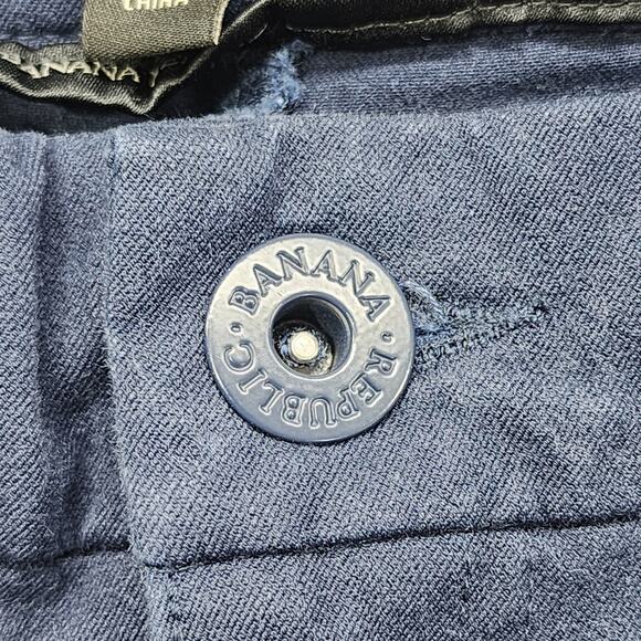 Banana Republic Pants Womens 10 Blue Mid Rise Straight Crop Capri Chino Stretch - Picture 2 of 12
